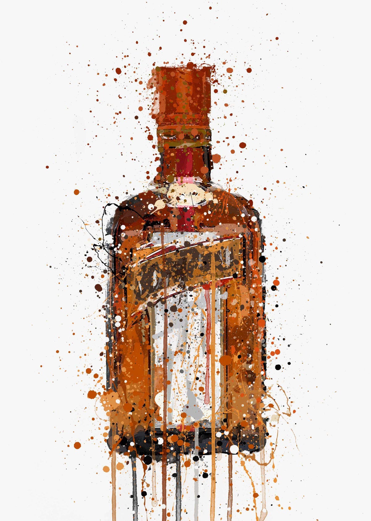 Liqueur Bottle Wall Art Print 'Tangerine'-We Love Prints