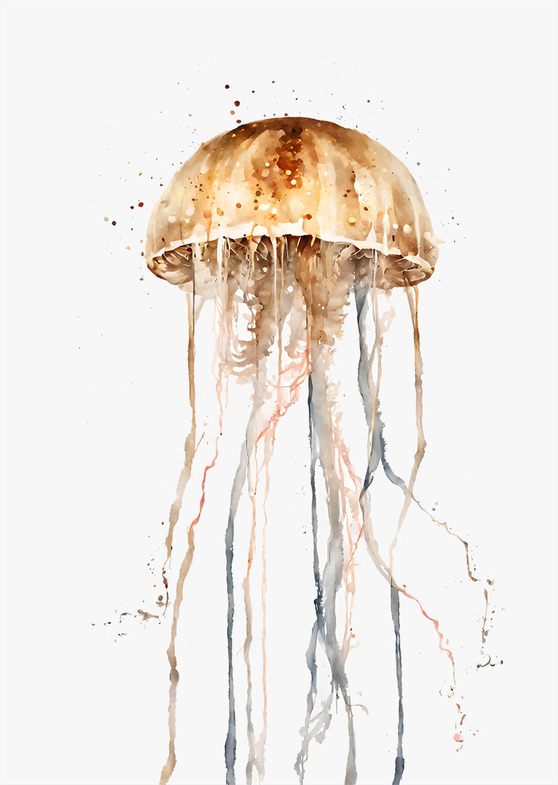 Sandy Jellyfish Wall Art Print