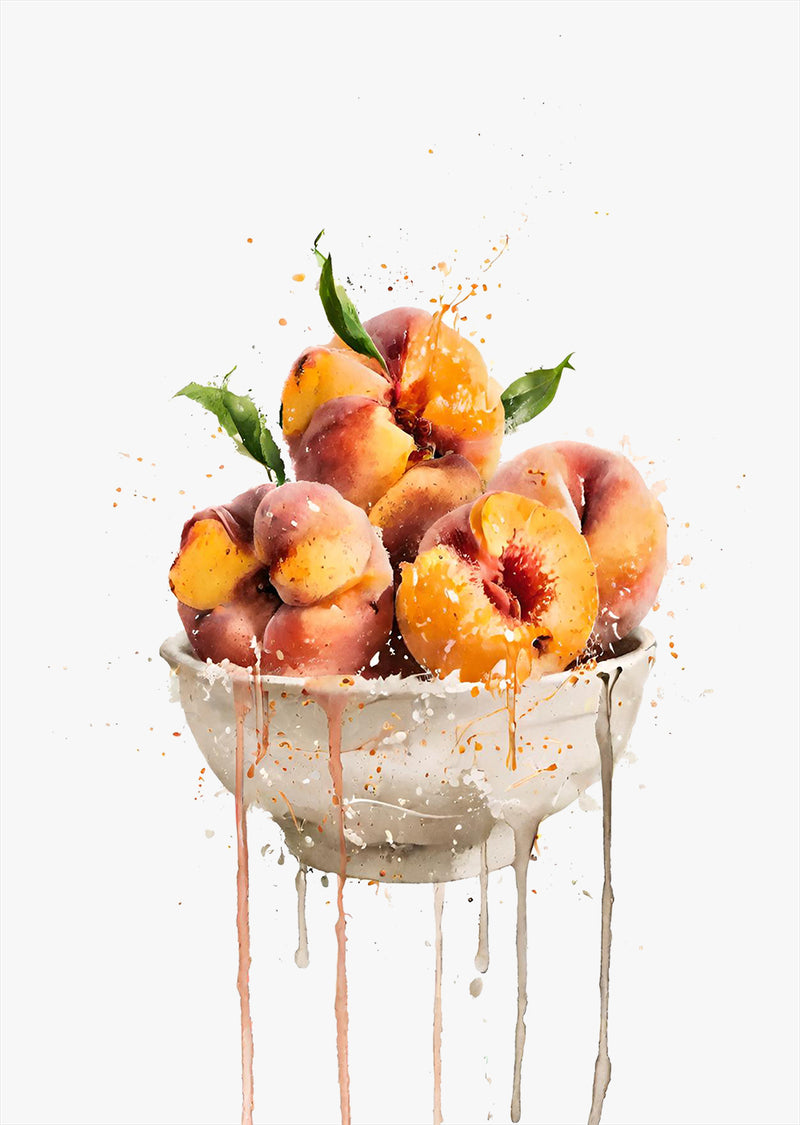 Juicy Peach Bowl Wall Art Print