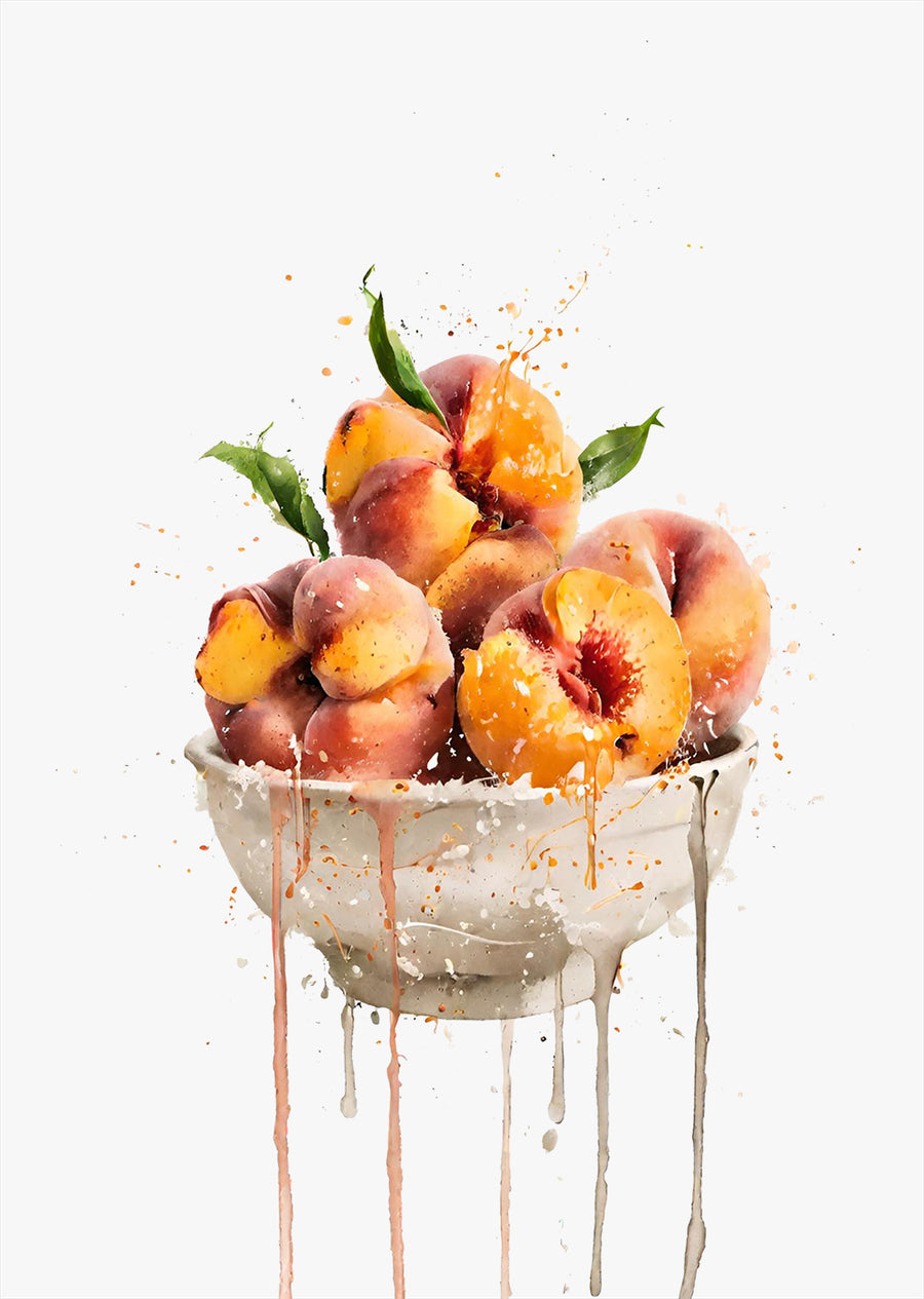 Juicy Peach Bowl Wall Art Print