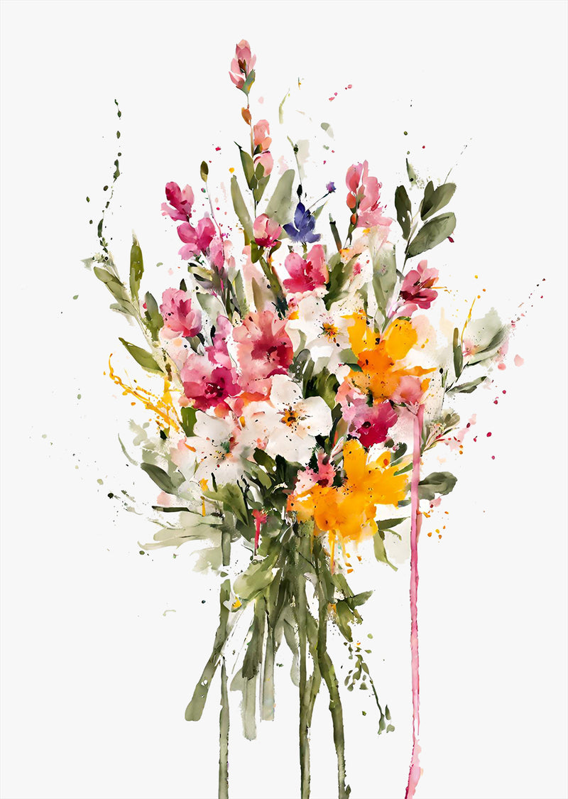 Vibrant Wildflower Array Wall Art Print
