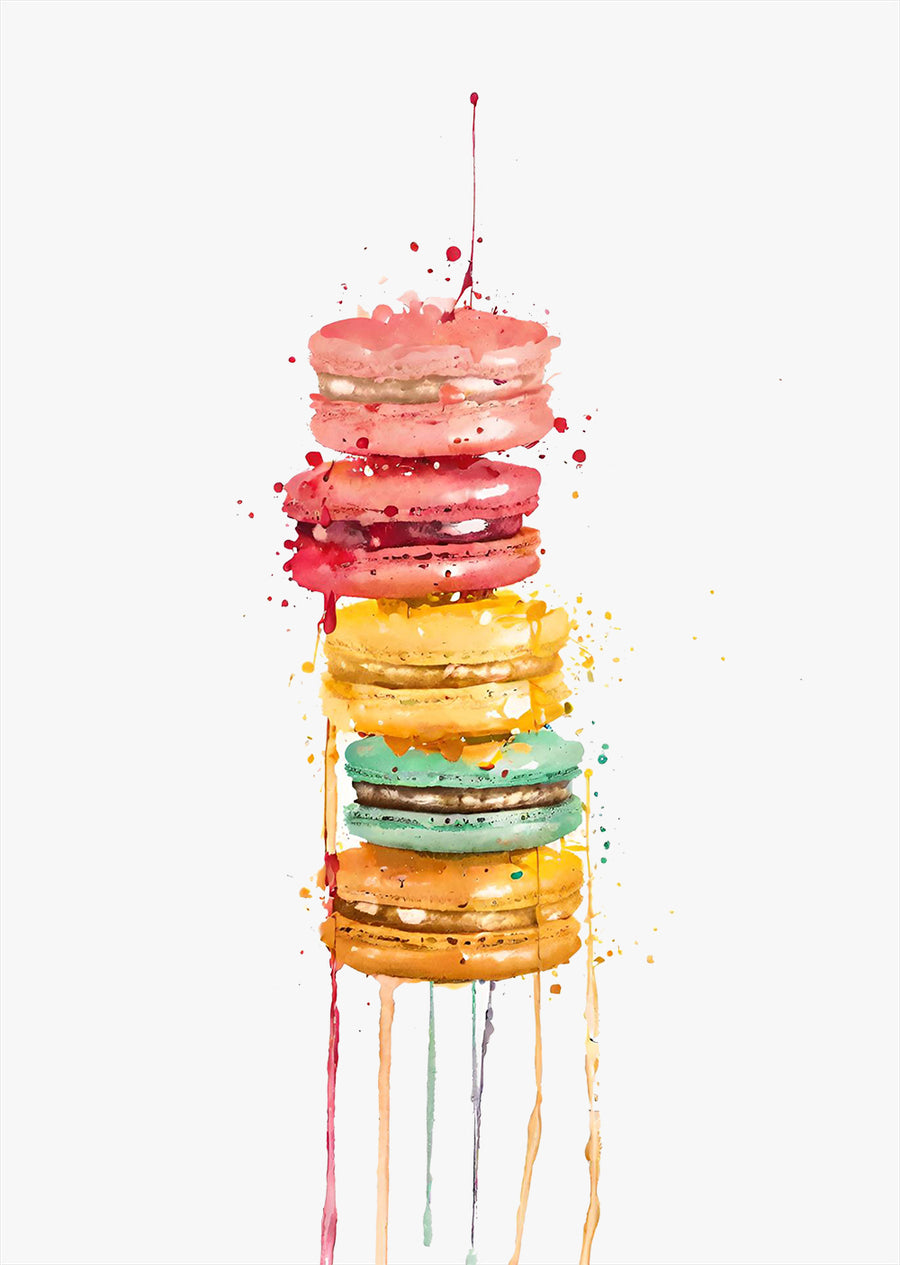 Pastel Macaron Tower Wall Art Print