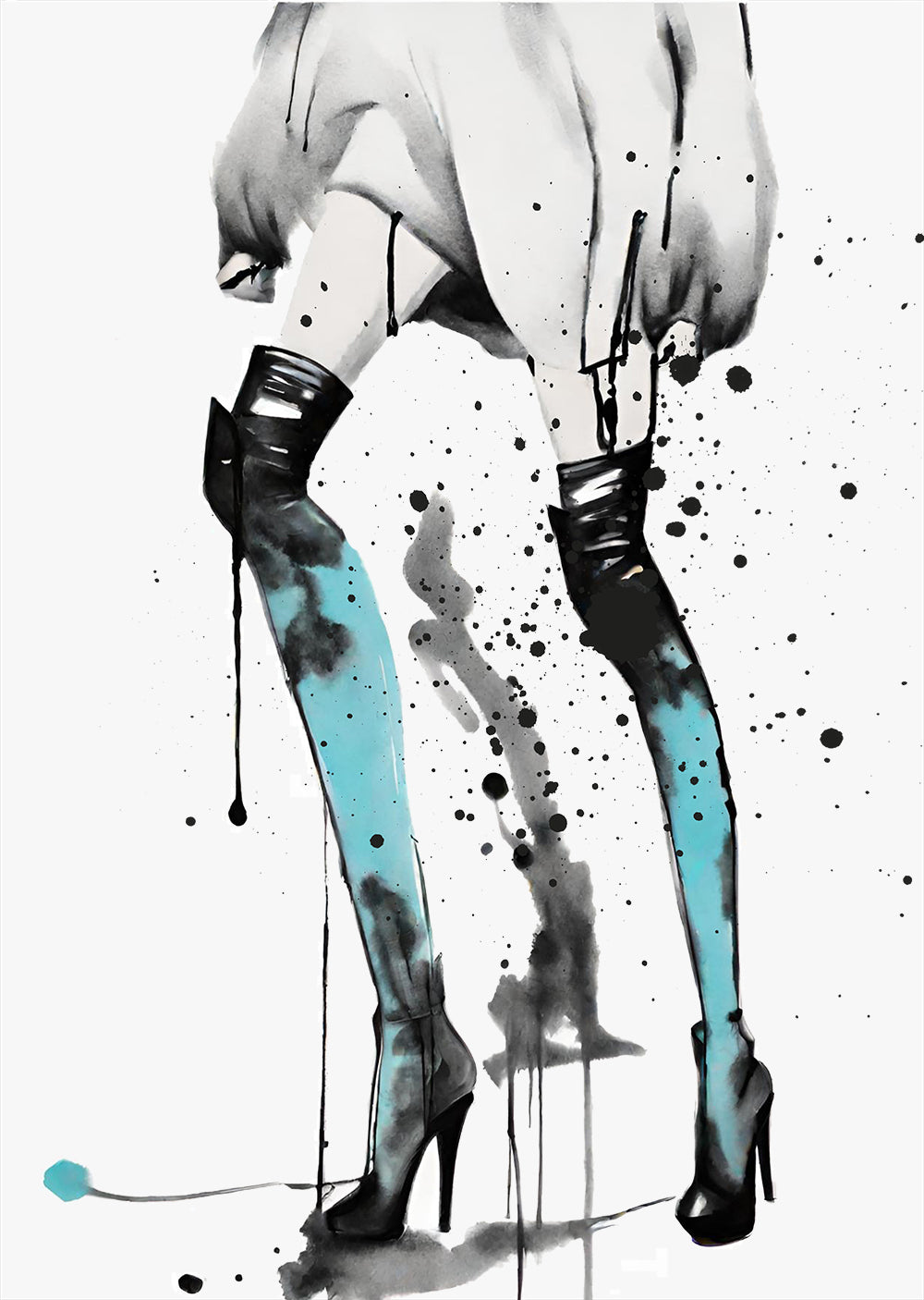 Catwalking (Blue) Wall Art Print