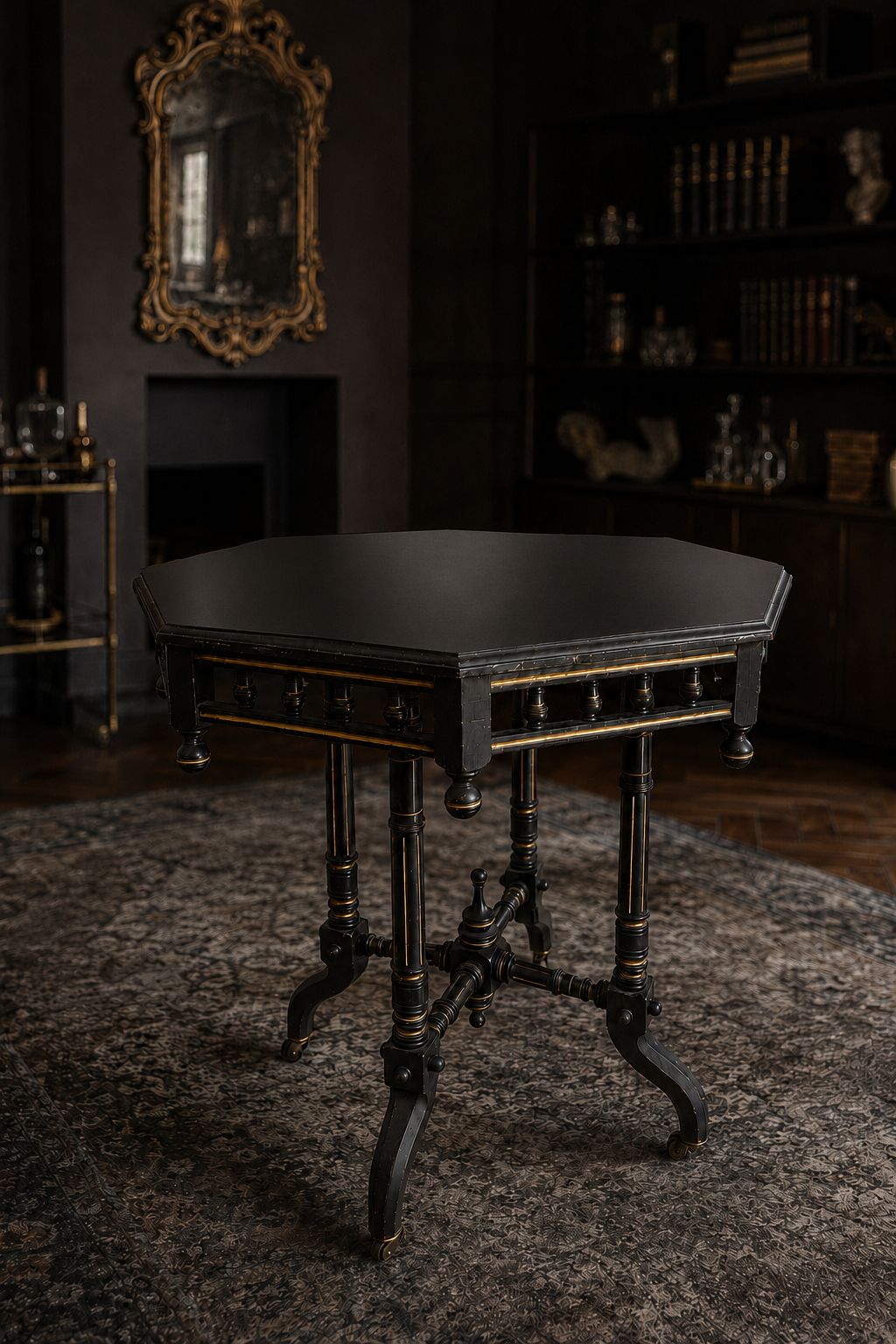 Antique Ebonised Aesthetic Movement Occasional Table