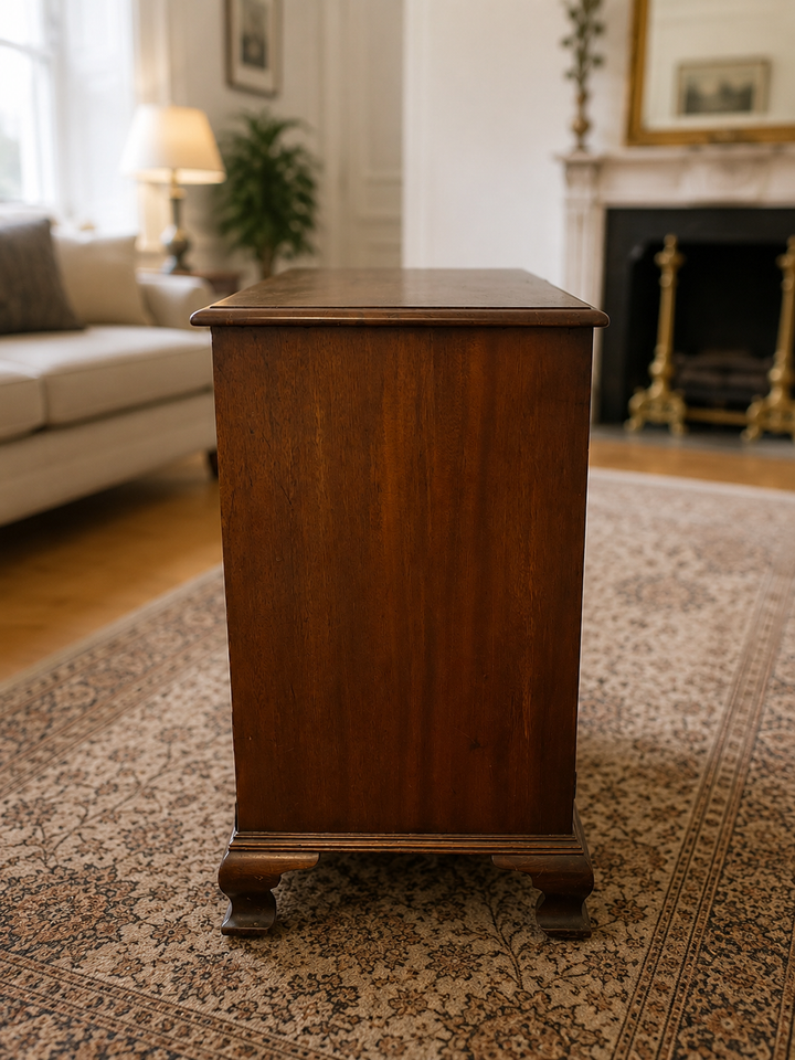 Antique Mahogany and Inlaid Kneehole Desk