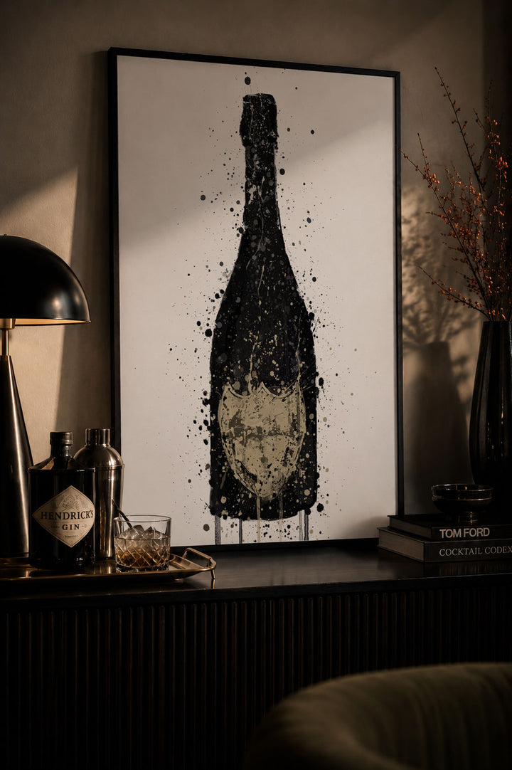 Champagne Bottle Wall Art Print 'Vanta'