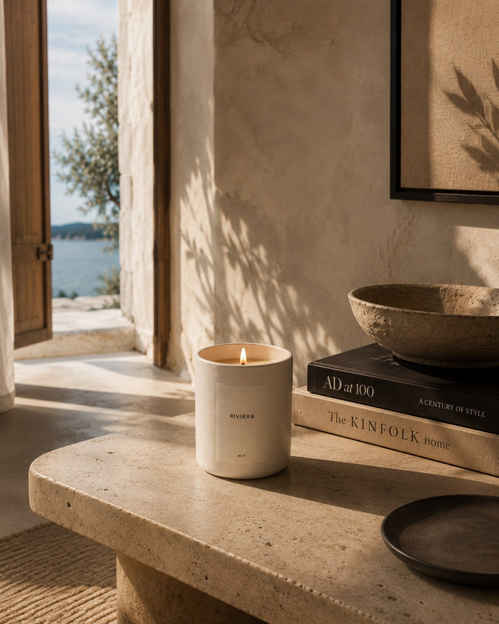 Luxuriöse handgegossene Kerze 'Mykonos Breeze'