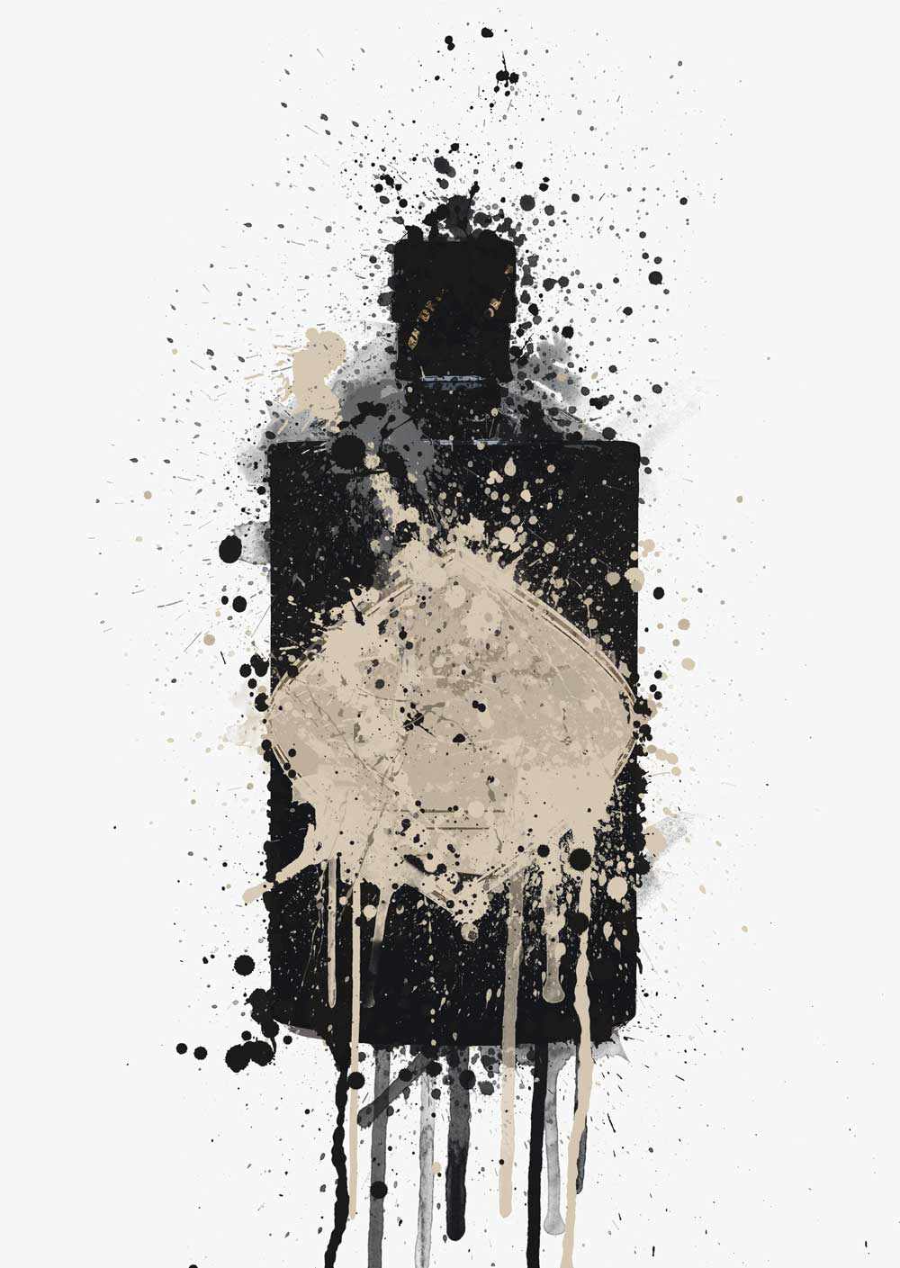 Gin Bottle Wall Art Print 'Onyx'-We Love Prints