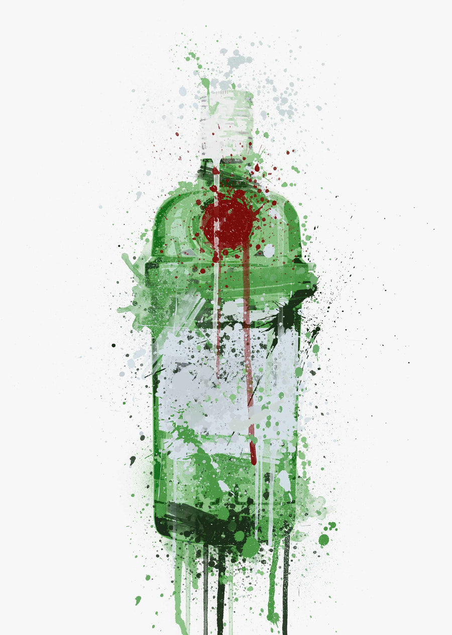 Gin Bottle Wall Art Print 'Emerald'