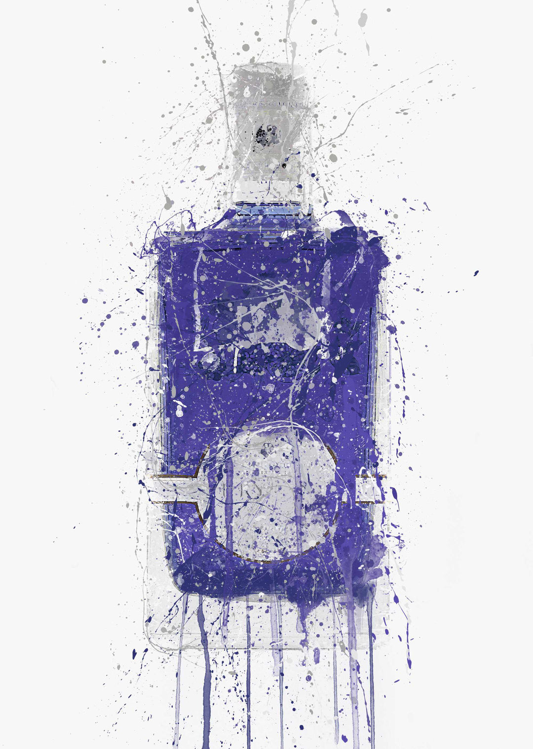 Gin Bottle Wall Art Print 'Periwinkle'-We Love Prints