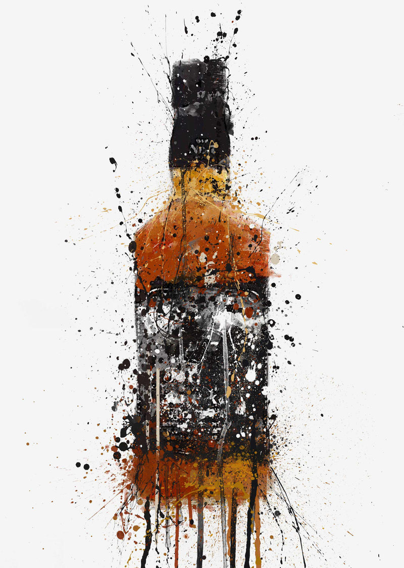 Whiskey Bottle Wall Art Print 'Umber'