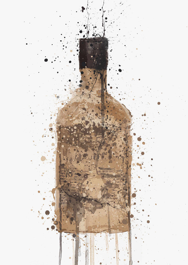 Gin Bottle Wall Art Print 'Tan'-We Love Prints