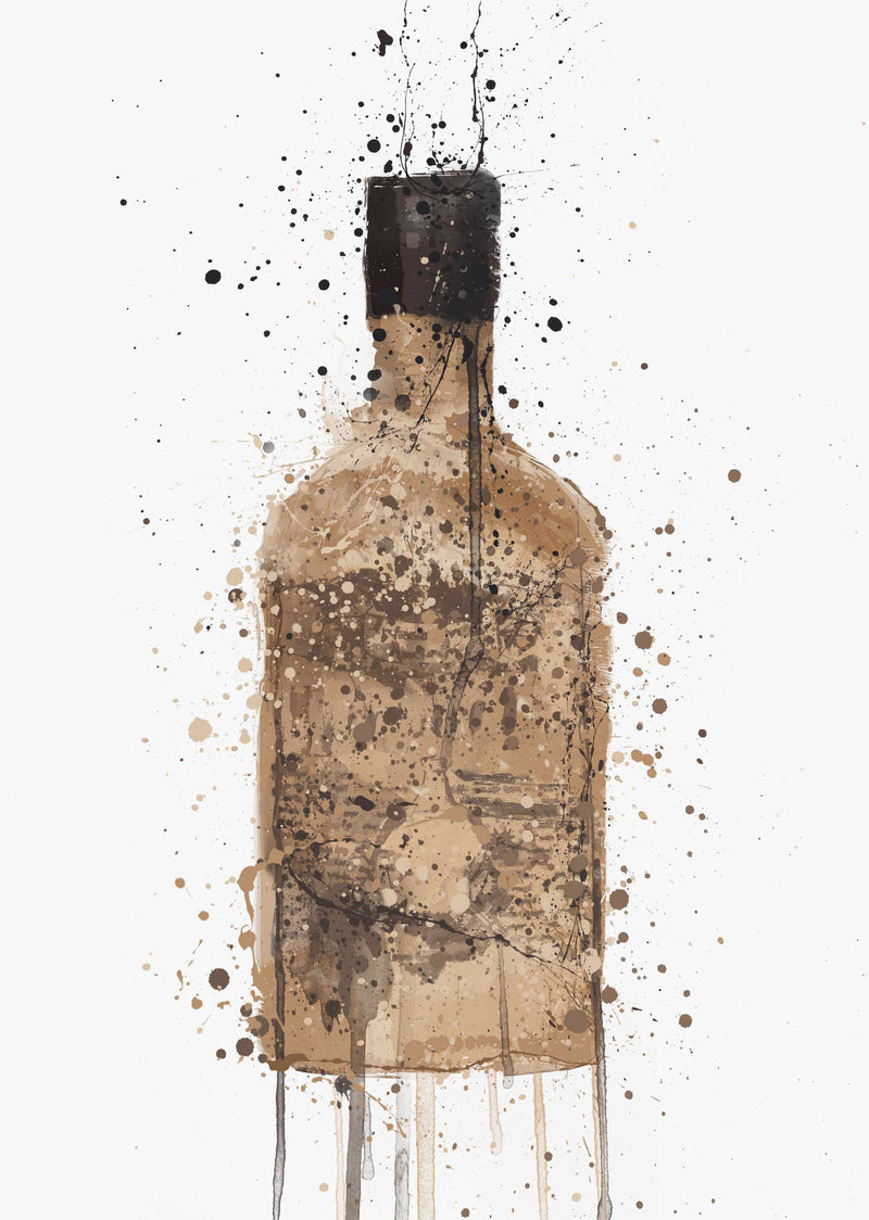 Gin Bottle Wall Art Print 'Tan'
