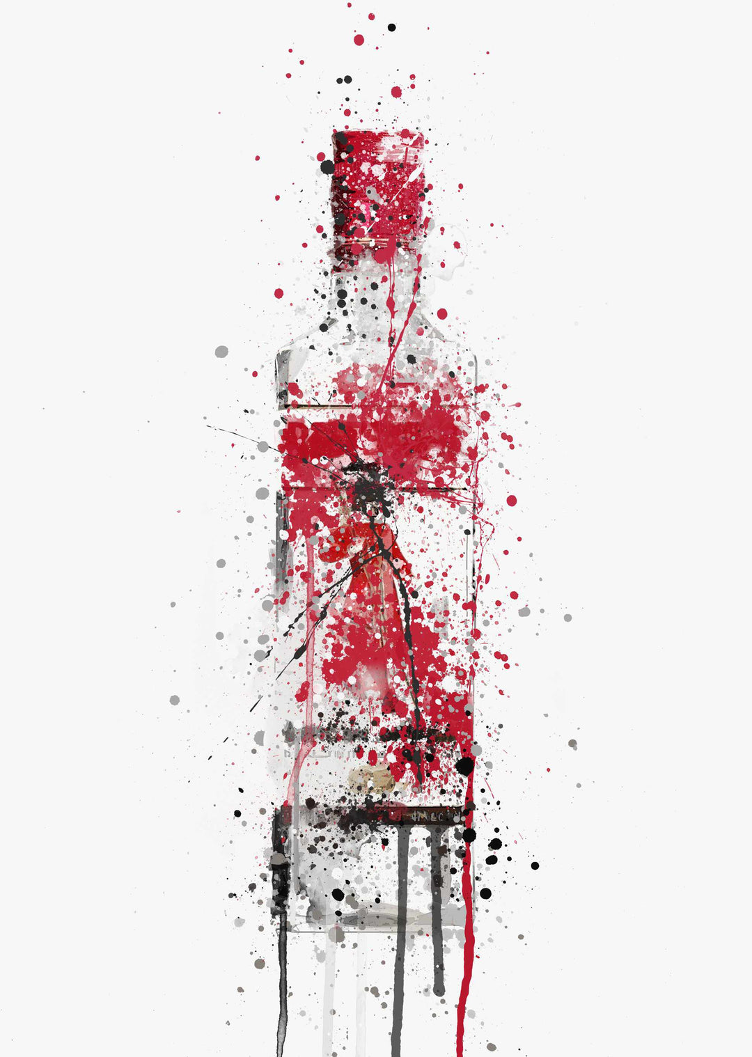Gin Bottle Wall Art Print 'Ruby'-We Love Prints