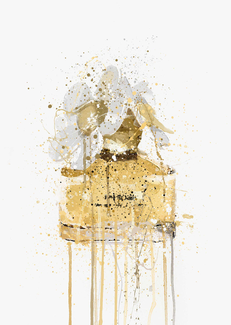 Fragrance Bottle Wall Art Print 'Yellow'