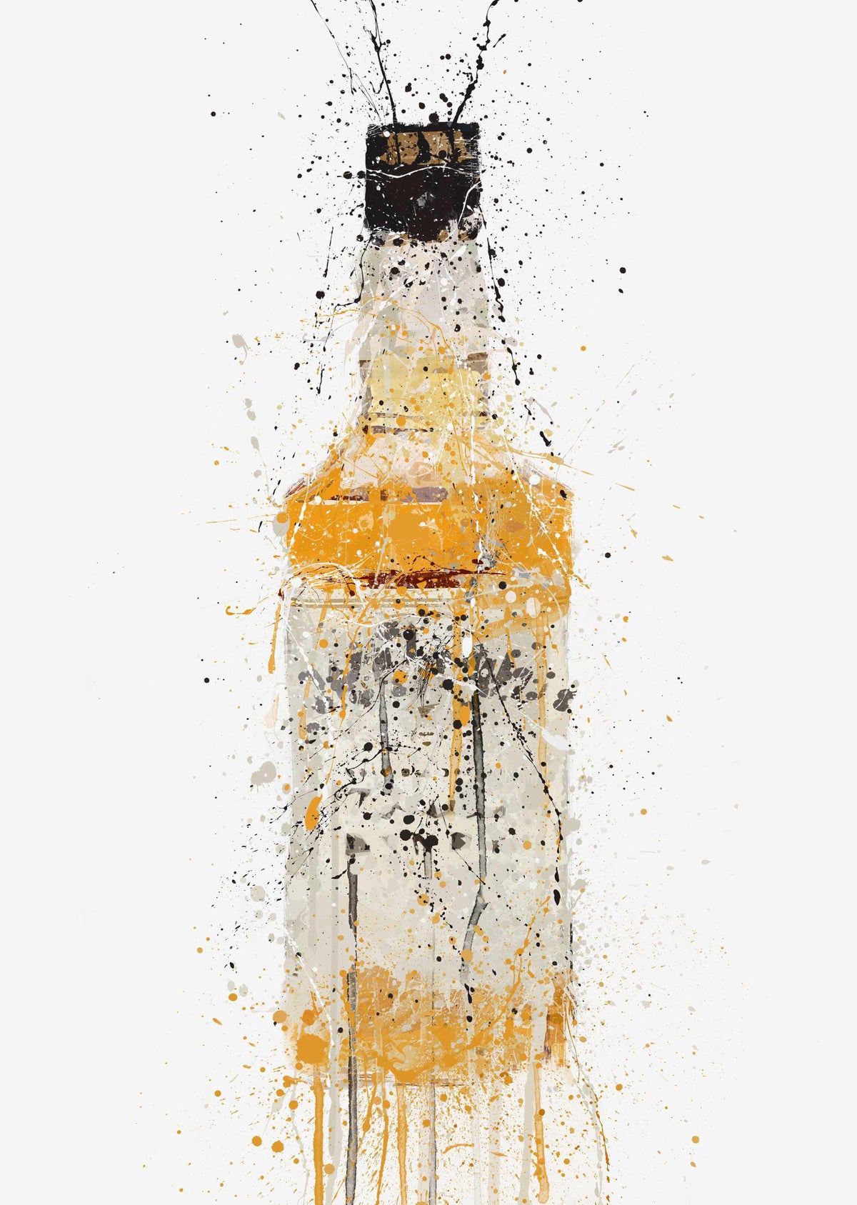 Whiskey Bottle Wall Art Print 'Amber'