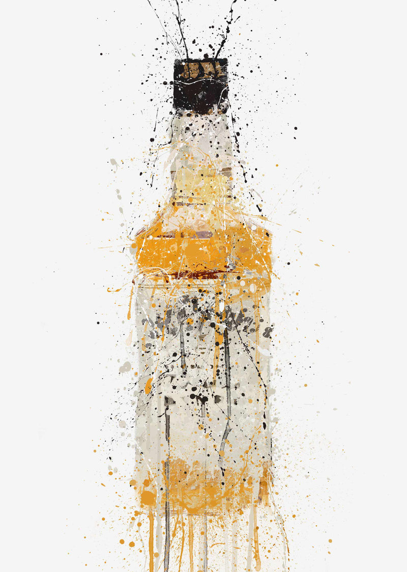 Whiskey Bottle Wall Art Print 'Amber'
