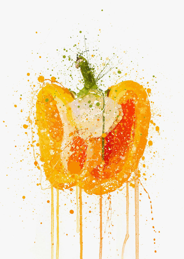 Orange Pepper Vegetable Wall Art Print-We Love Prints