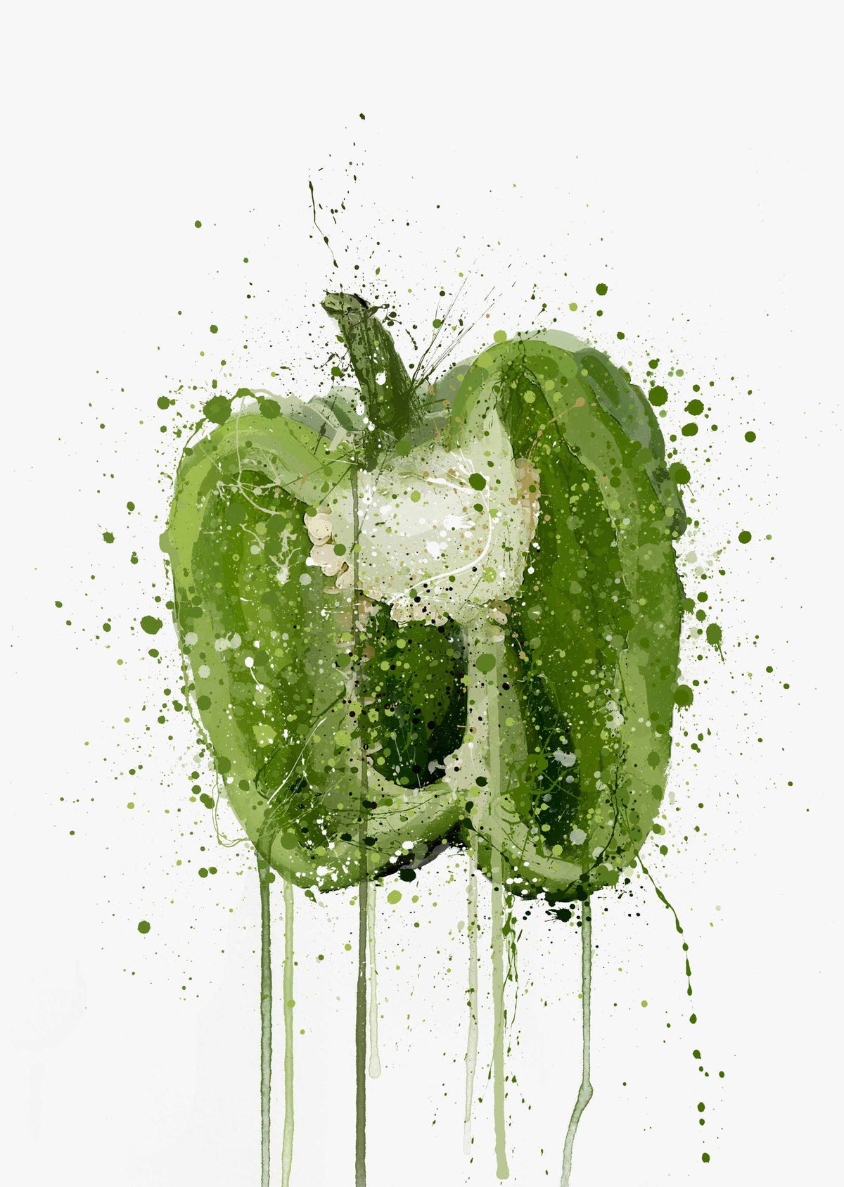 Green Pepper Vegetable Wall Art Print