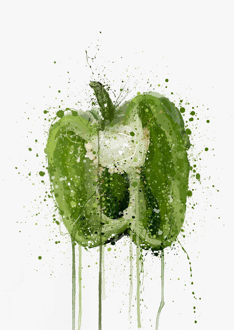 Green Pepper Vegetable Wall Art Print