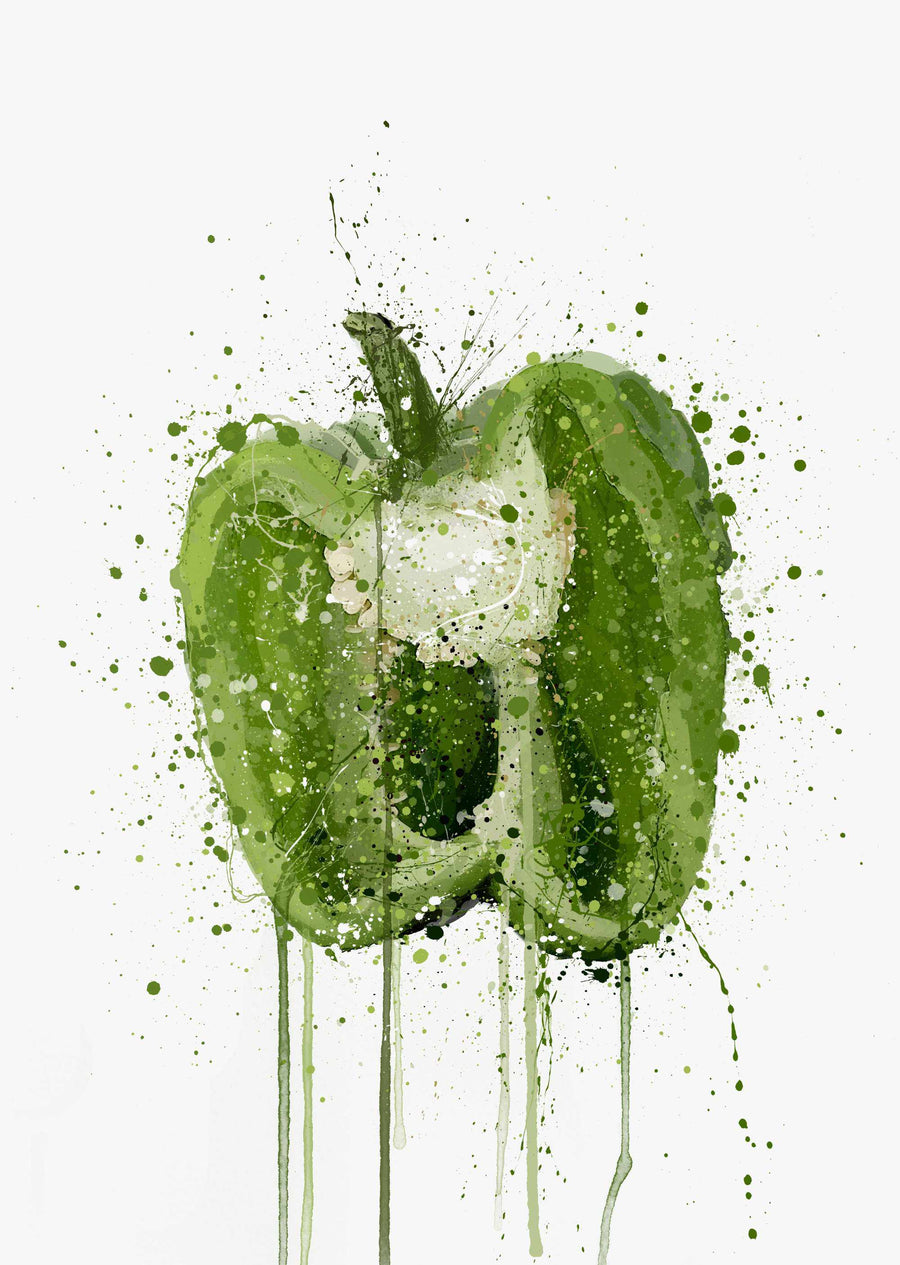 Green Pepper Vegetable Wall Art Print
