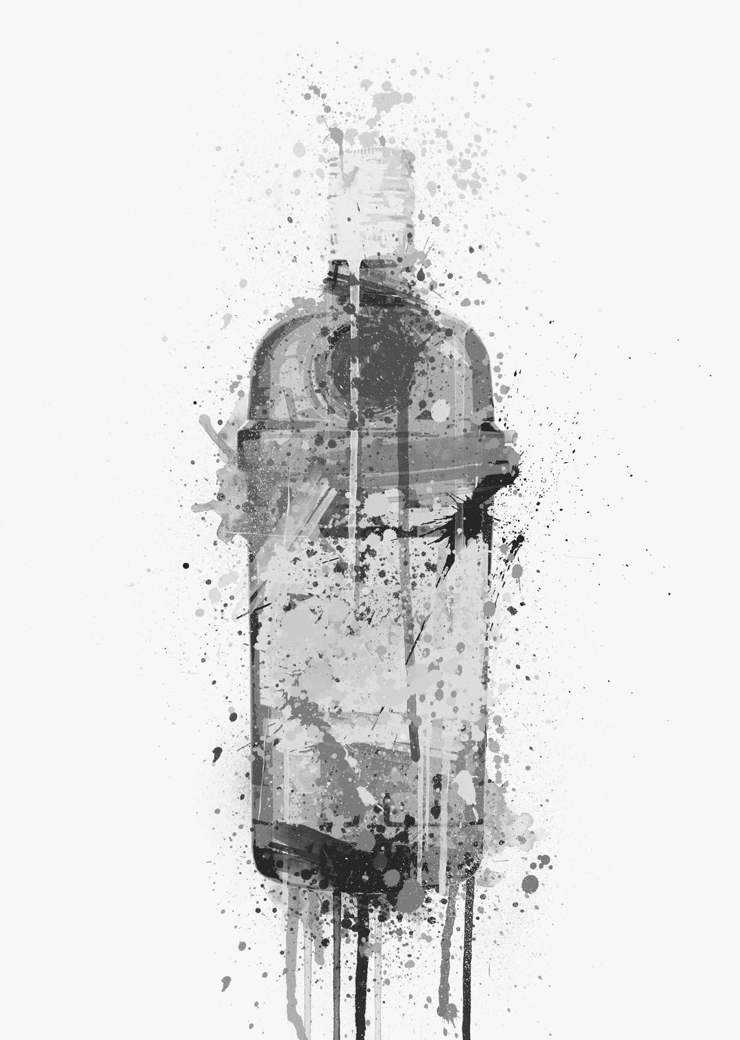 Gin Bottle Wall Art Print 'Emerald' (Grey Edition)-We Love Prints