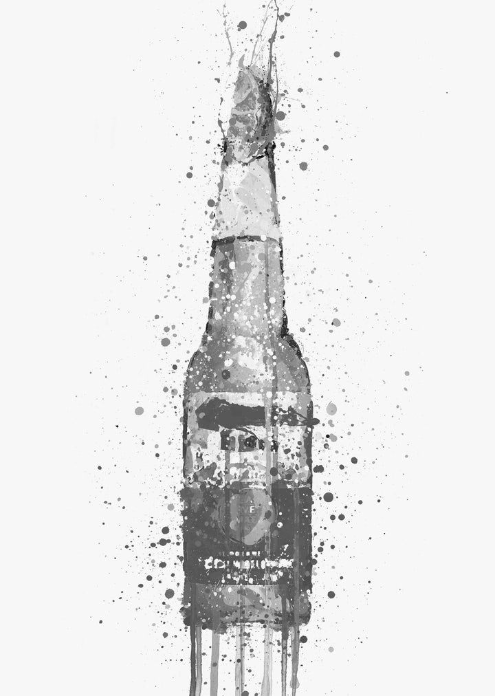 Beer Bottle Wall Art Print 'Lime' (Grey Edition)-We Love Prints