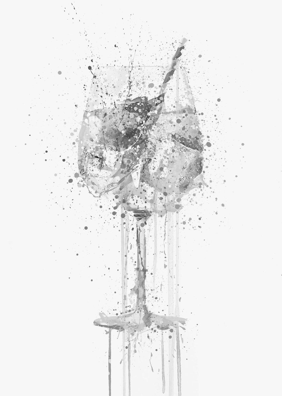 Gin and Tonic 'Goblet' Wandkunstdruck (graue Ausgabe)