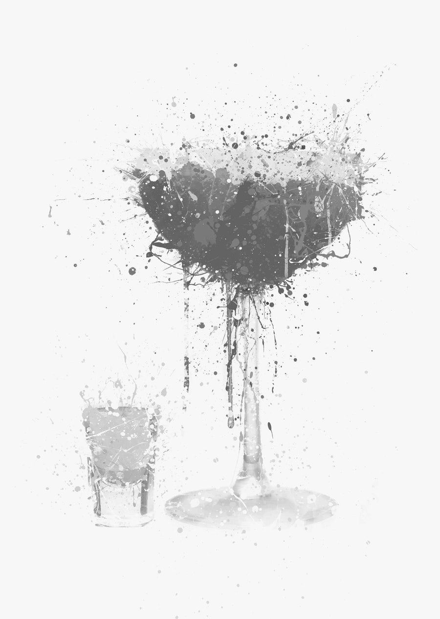 Pornstar Martini Cocktail Wall Art Print (Grey Edition)