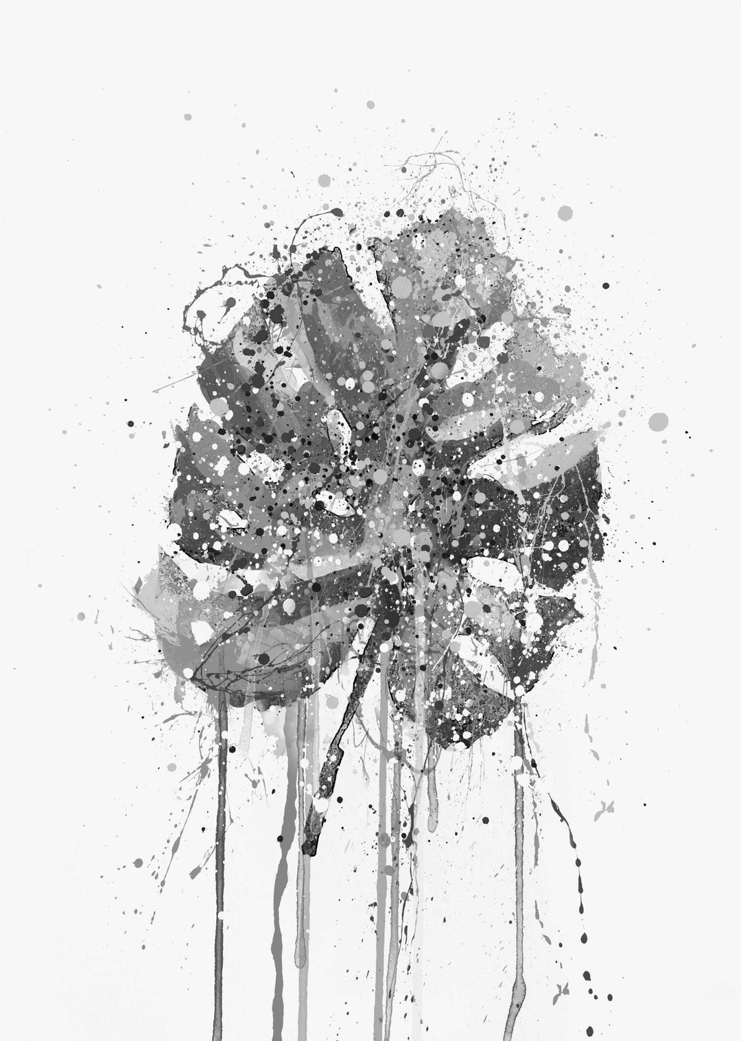 Monstera Leaf Wall Art Print (Grey Edition)-We Love Prints