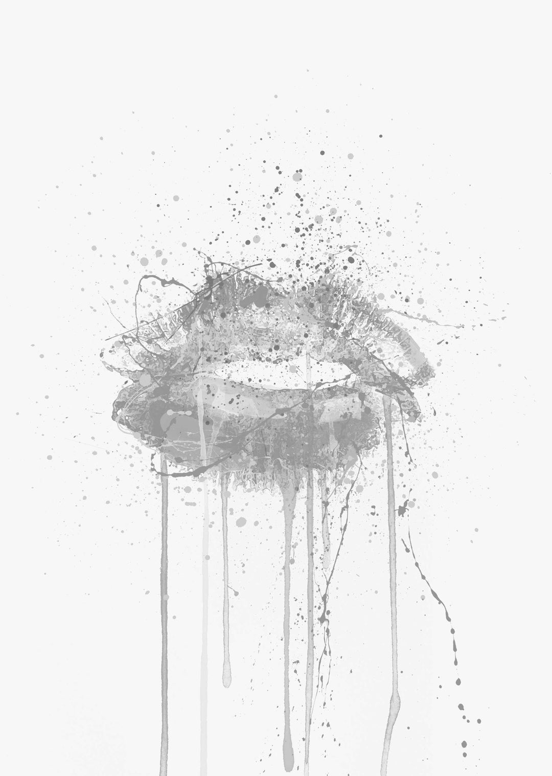 Kinda Sexy' Lips Wall Art Print (Grey Edition)-We Love Prints
