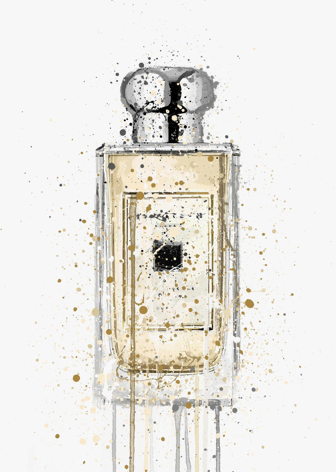 Fragrance Bottle Wall Art Print 'Pale Gold'-We Love Prints