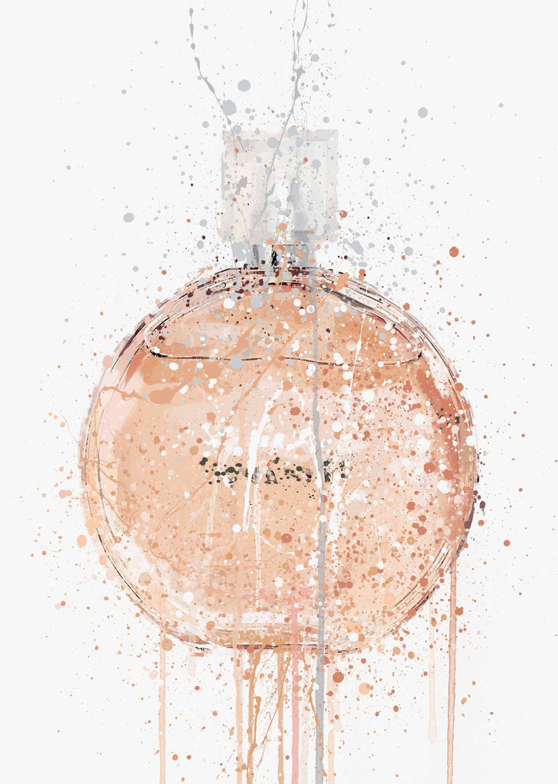 Fragrance Bottle Wall Art Print 'Peachy'