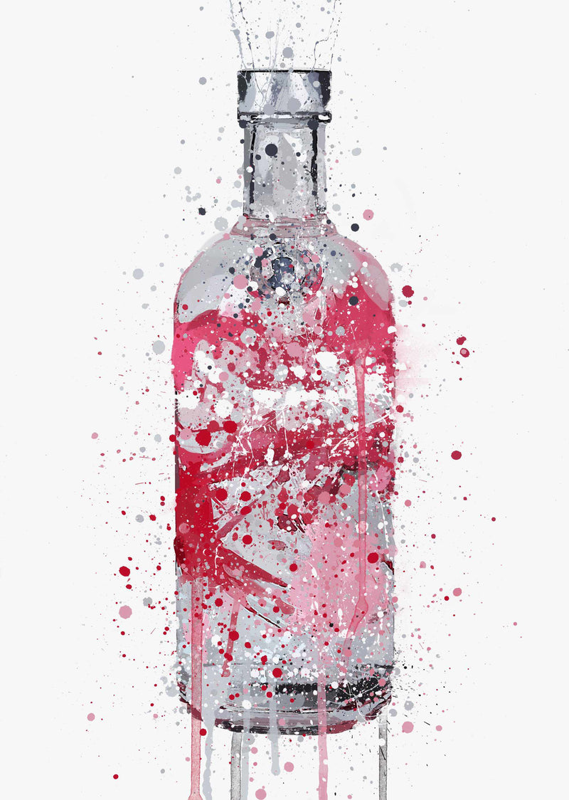 Vodka Bottle Wall Art Print 'Very Berry'