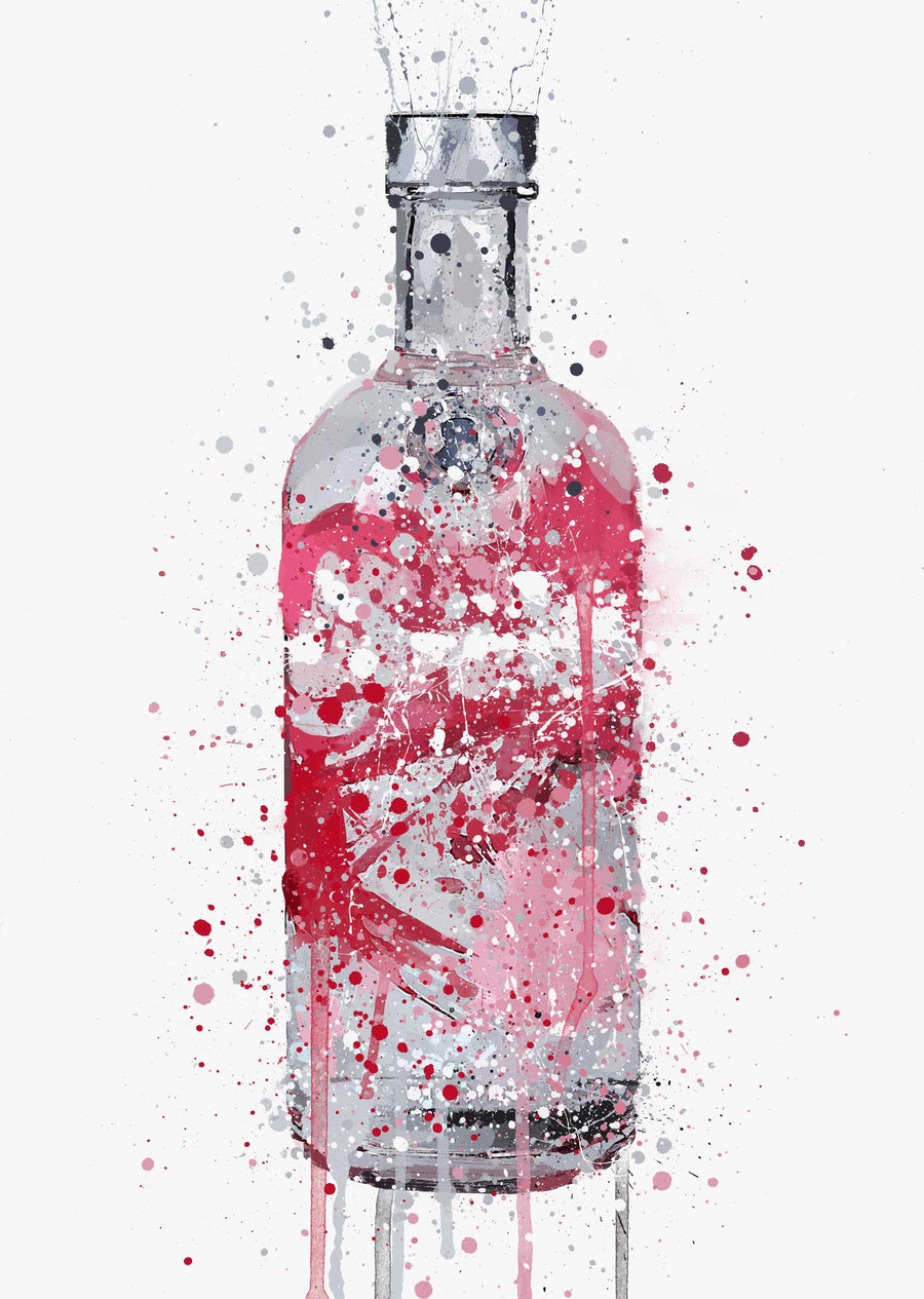 Vodka Bottle Wall Art Print 'Very Berry'