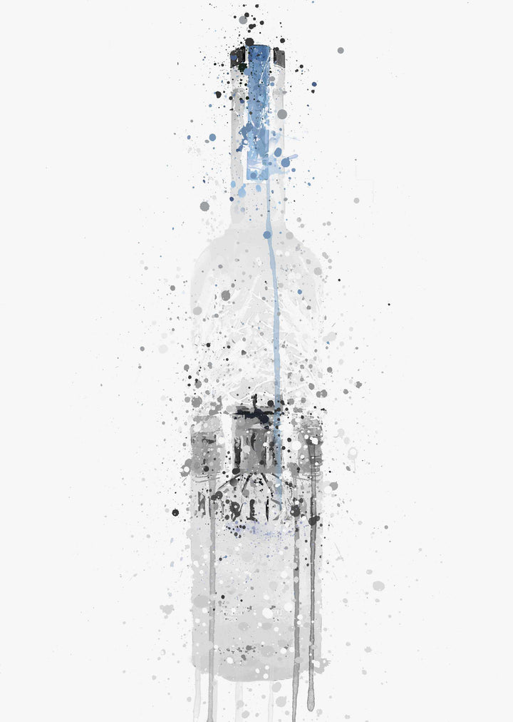Liquor Bottle Wall Art Print 'Light Grey'-We Love Prints
