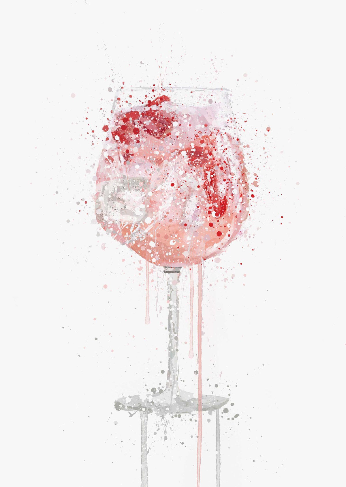 Rosa Gin Tonic 'Kelch' Wandkunstdruck