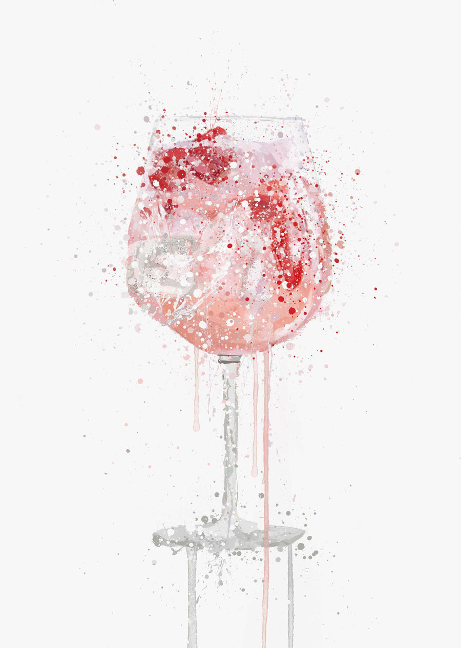 Rosa Gin Tonic 'Kelch' Wandkunstdruck