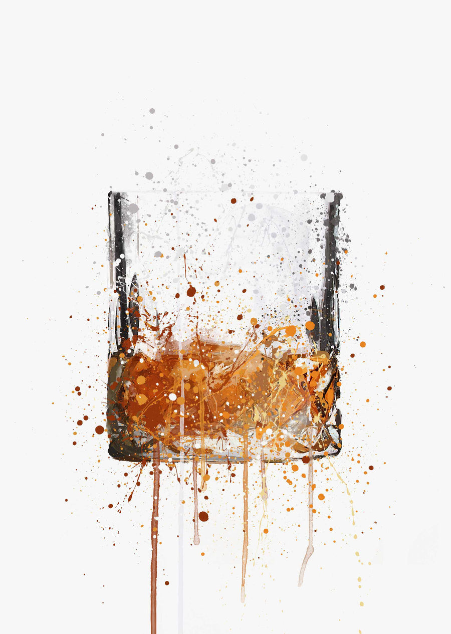 Whisky-Glas-Wand-Kunstdruck