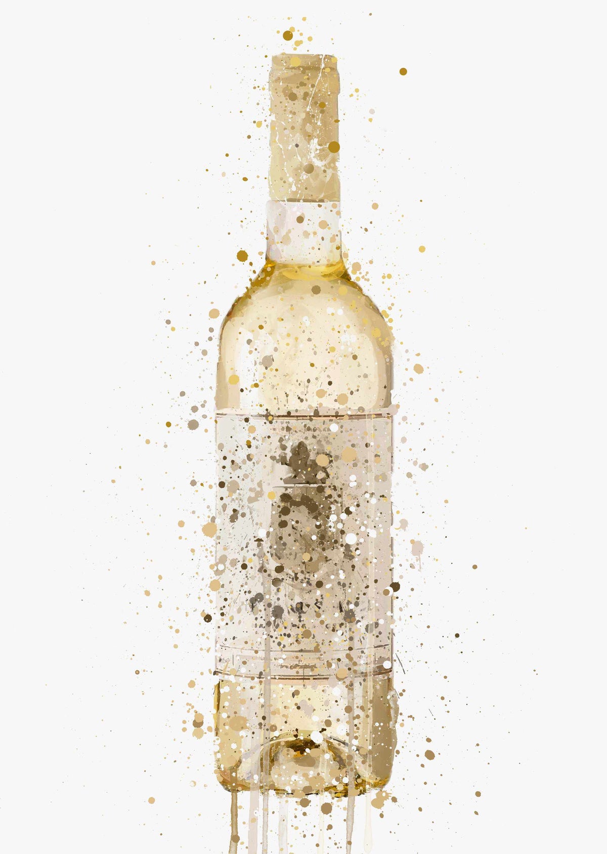 Weißwein Flasche Wand Kunstdruck