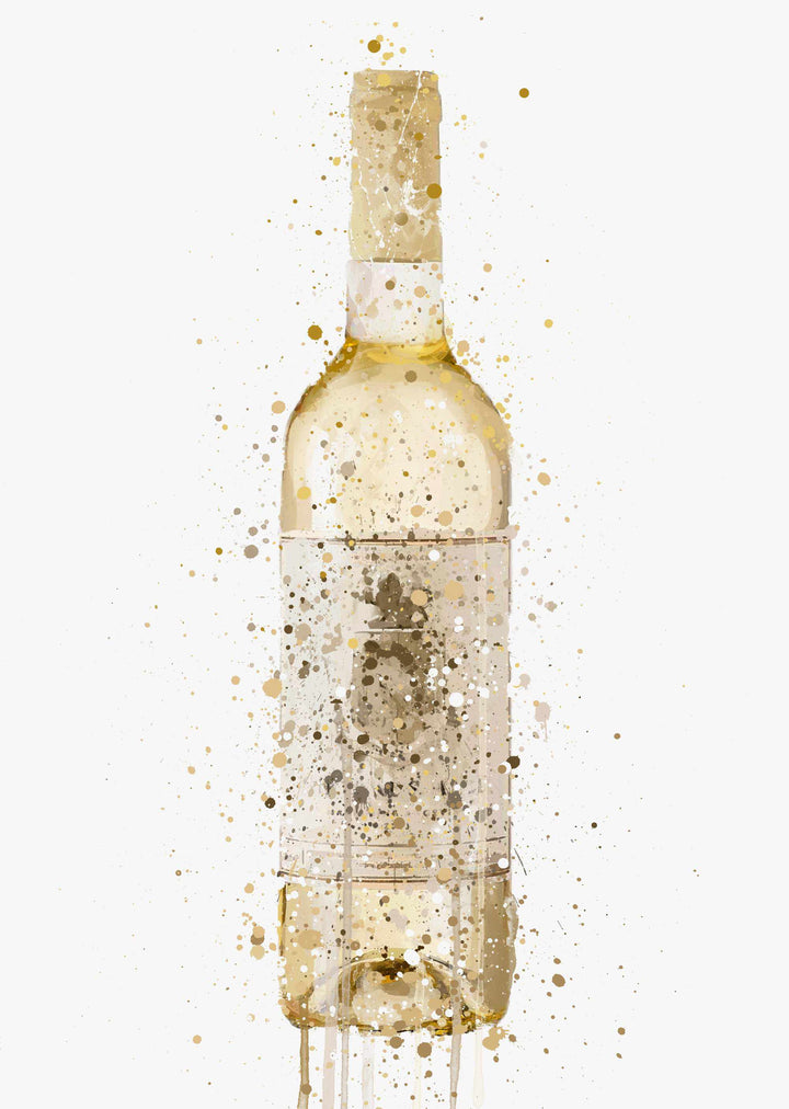 Weißwein Flasche Wand Kunstdruck