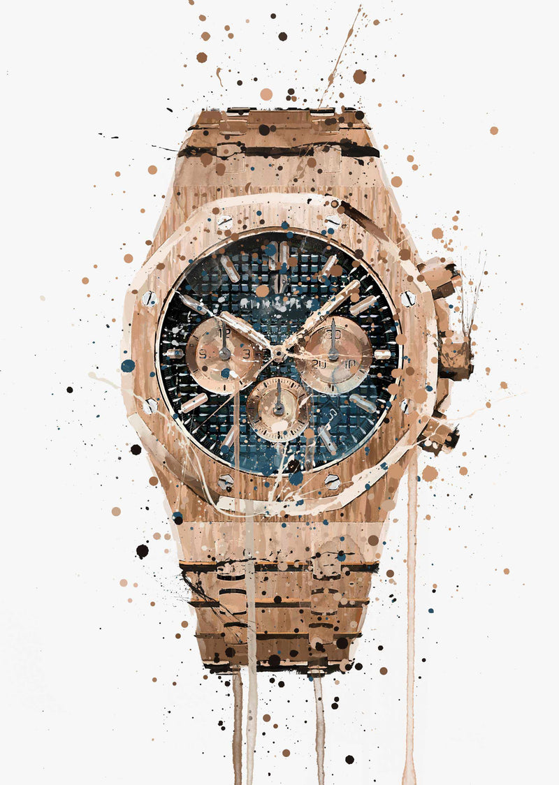 Wrist Watch Wall Art Print 'Walnut'