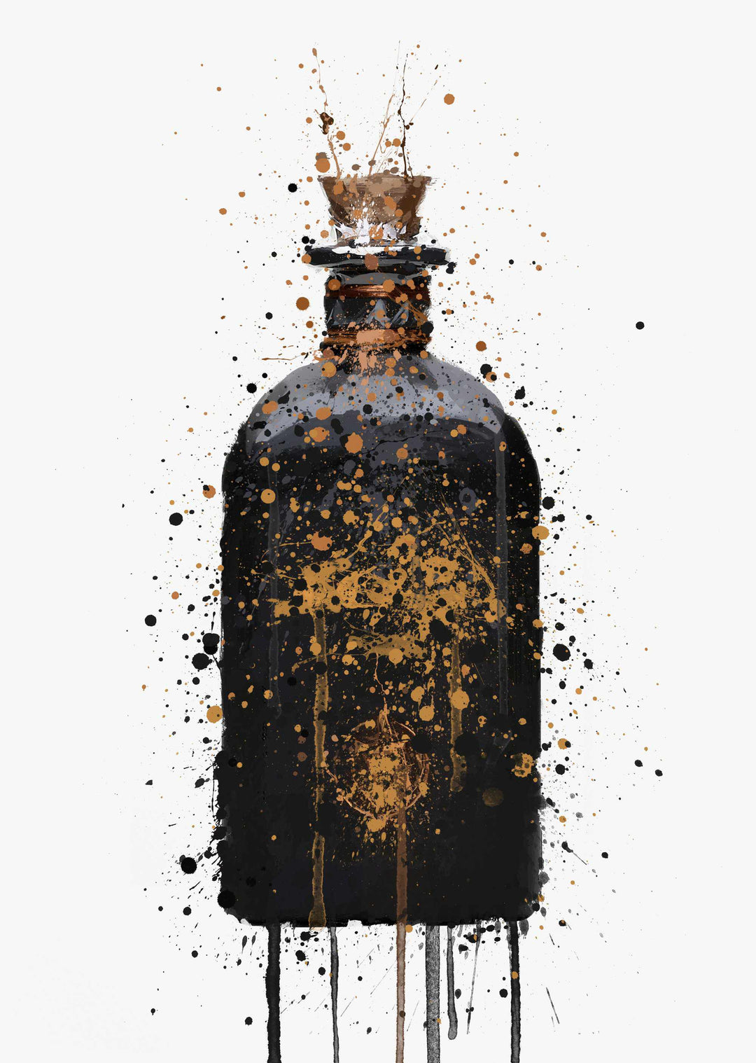 Gin Flasche Wand Kunstdruck 'Alchemie'