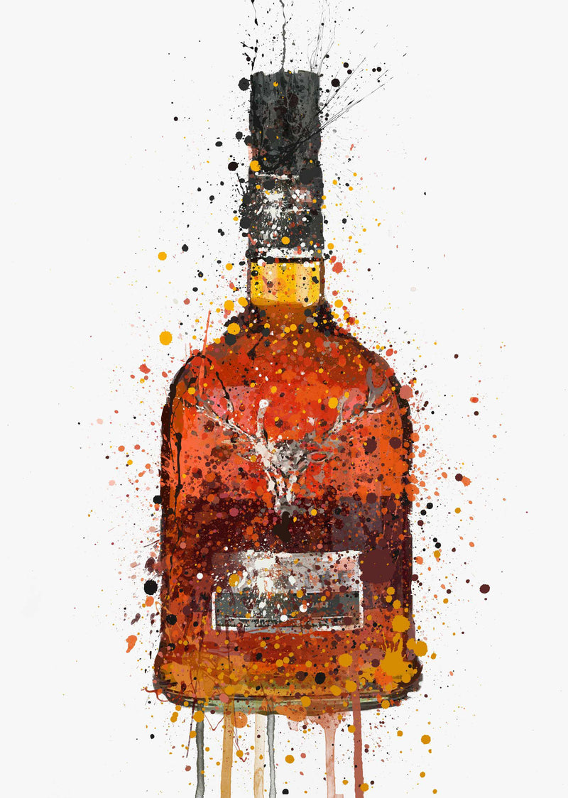 Whisky Bottle Wall Art Print 'Sienna'