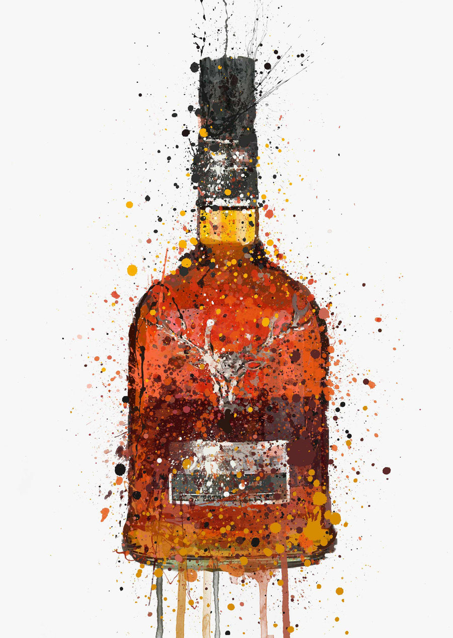 Whisky Bottle Wall Art Print 'Sienna'