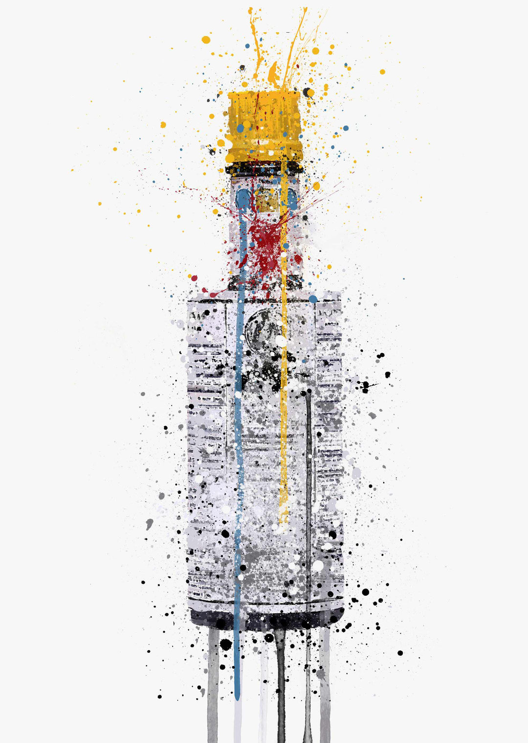 Bitters Bottle Wall Art Print 'Mondrain'