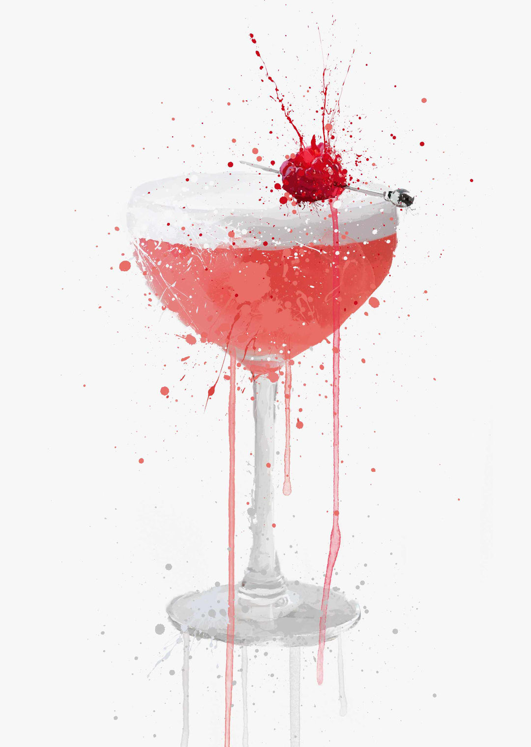 Clover Club Cocktail-Wand-Kunstdruck