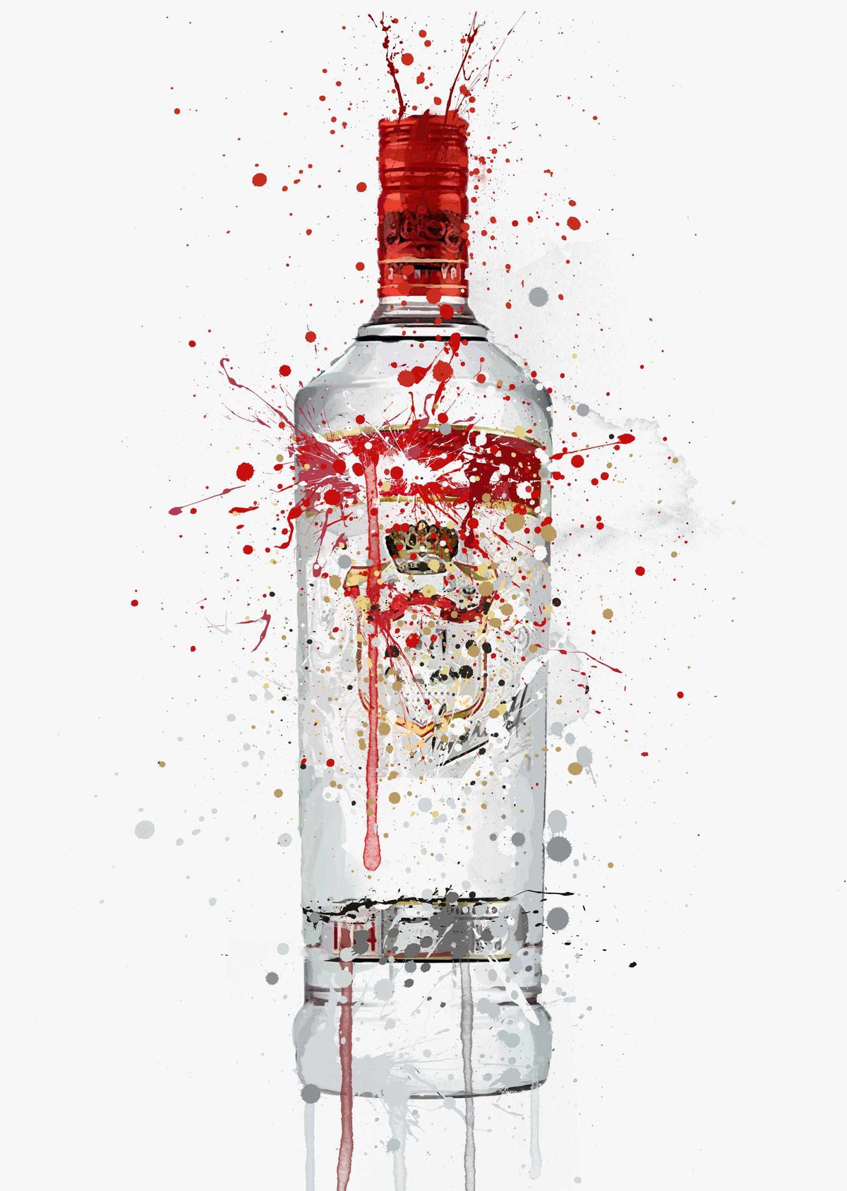 Vodka Bottle Wall Art Print 'Glacial'