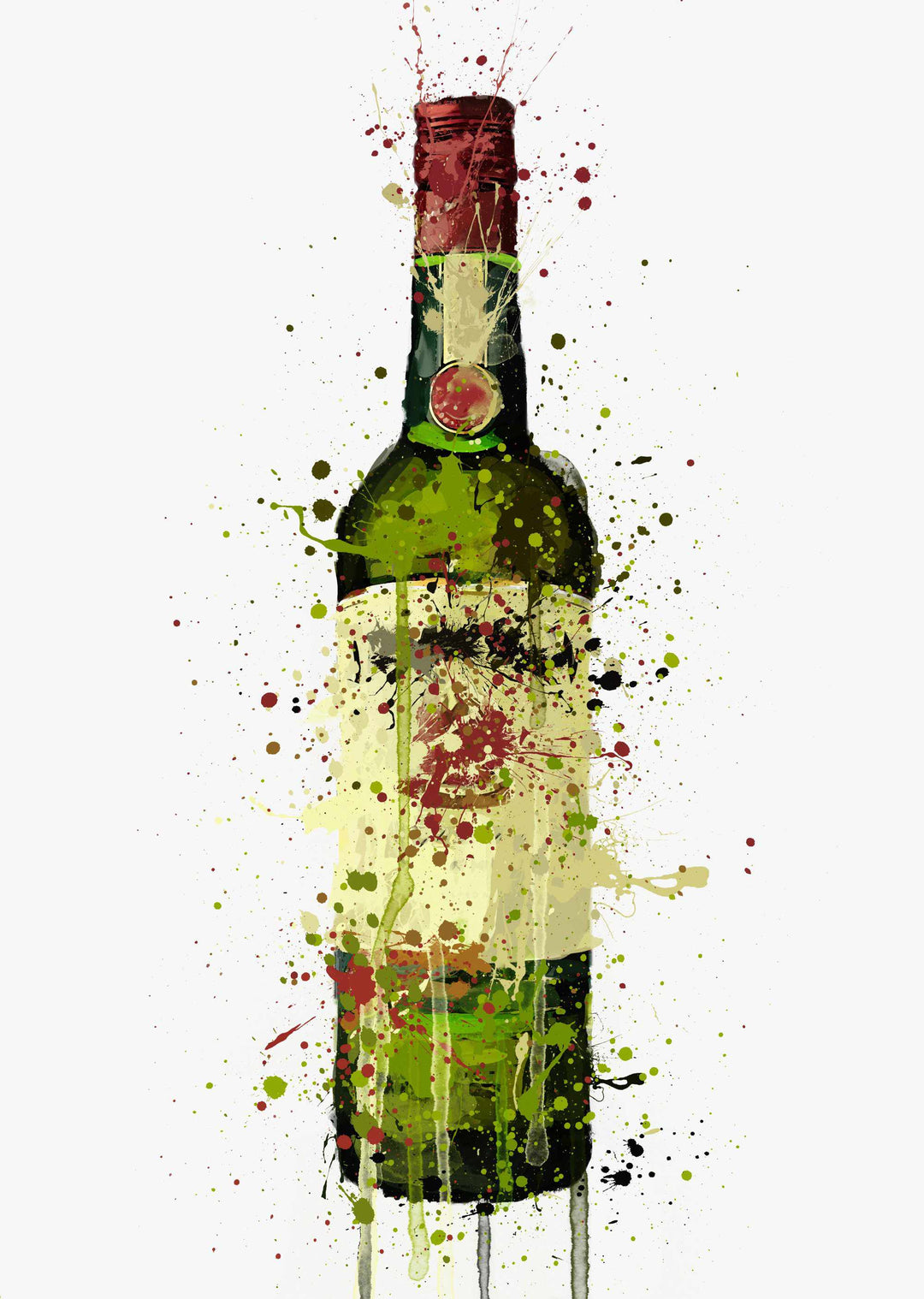 Whiskey Bottle Wall Art Print 'Clover'