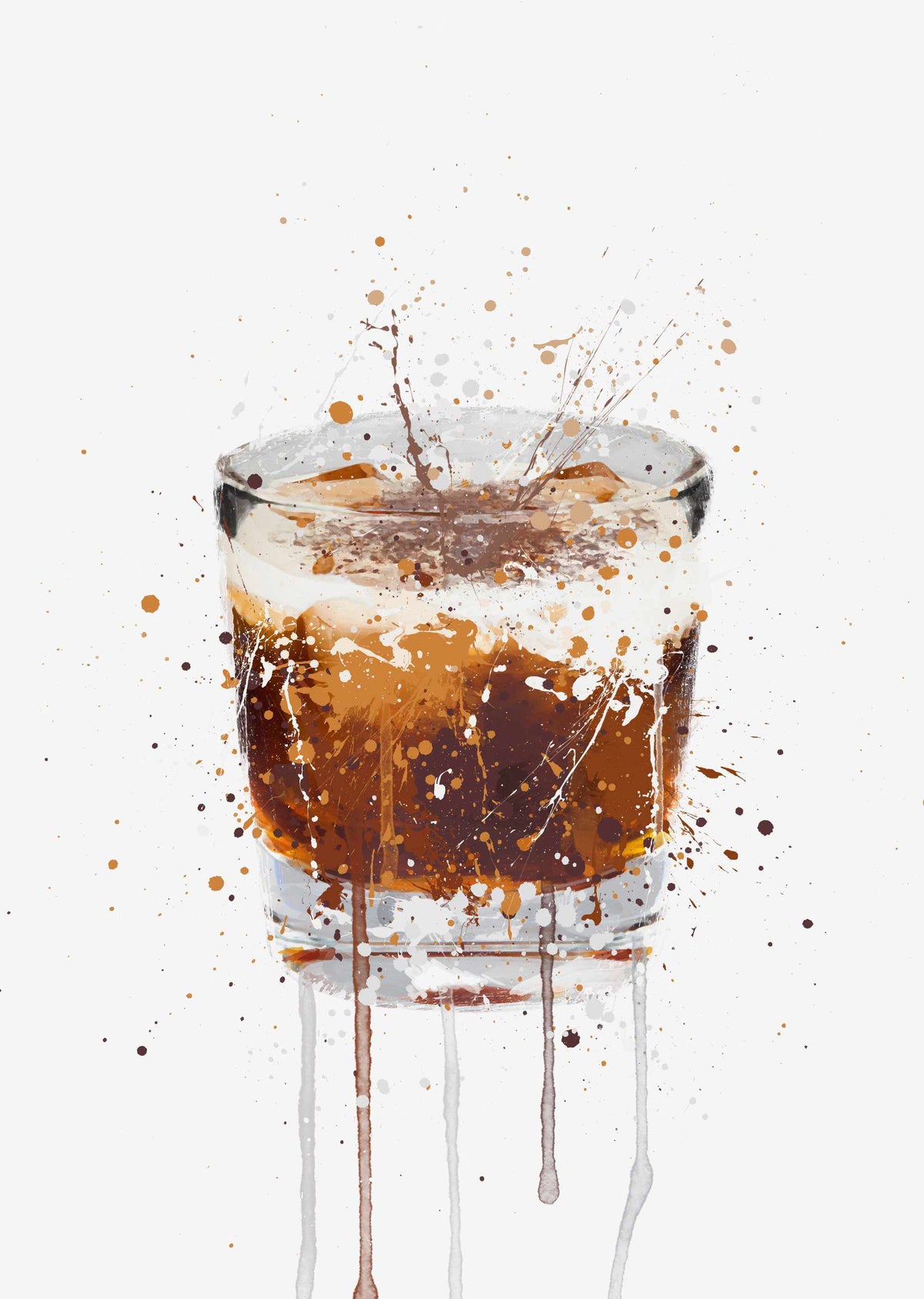 White Russian Cocktail Wall Art Print